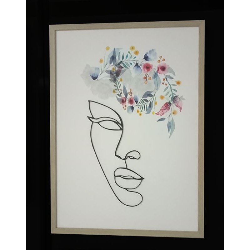 Arte moderno-Retrato chica relieve-decoración pared-Cuadros Salón Comedor-venta online